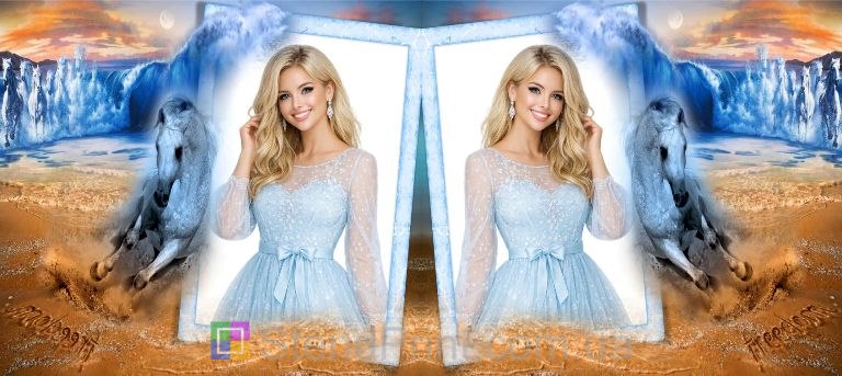 Кружка с фото лошади морская пена побережье заказать