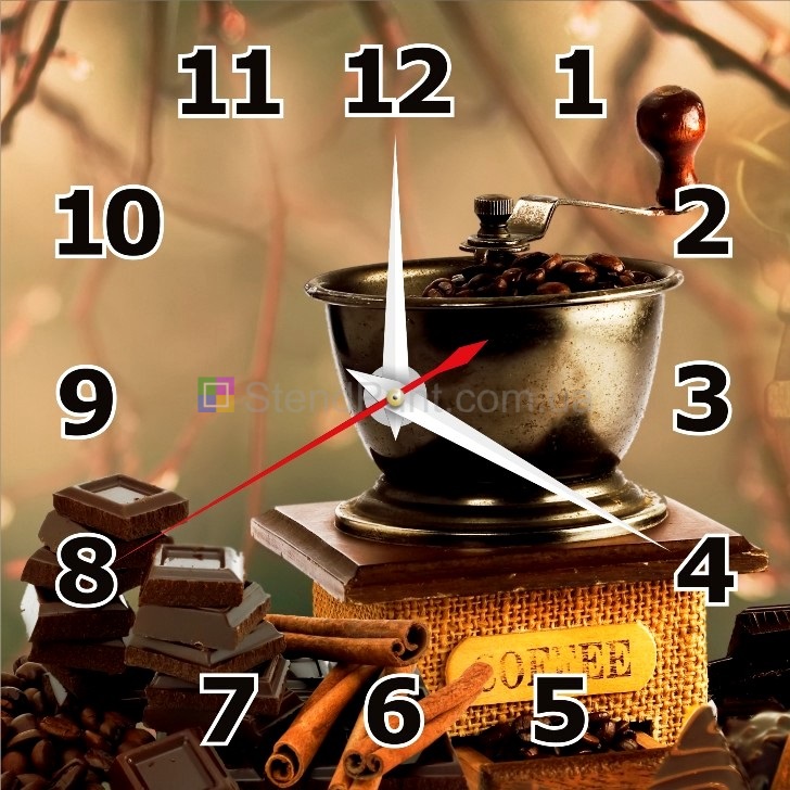 Годинник настінний з кавою