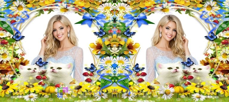 Кружка з фото кошенята літні квіти ніжний дизайн замовити