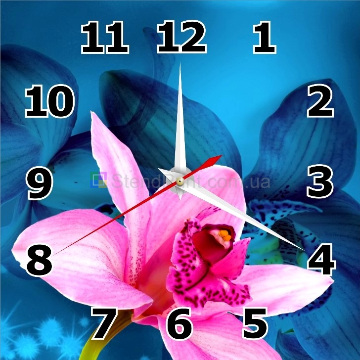 Годинник настінний з квітковим фоном