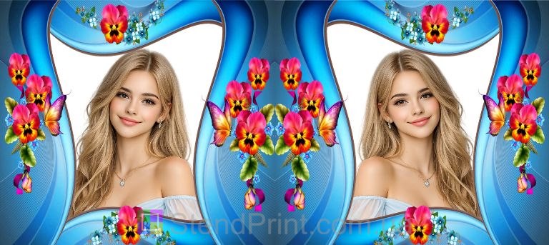 Чашка з фото для дівчини з квітами братки подарунок дівчині замовити