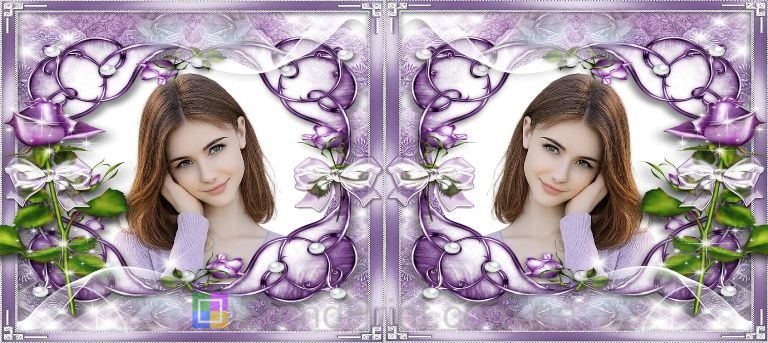 Кружка з фото фіолетові відтінки вуаль бутони троянд замовити