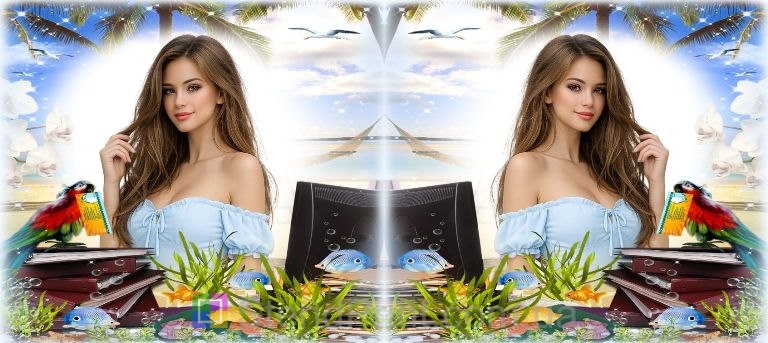 Кружка з фото море, офіс, нагадування про відпочинок — замовити