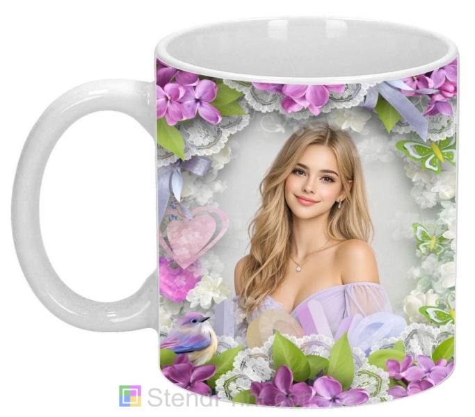 Горнятко з фото бузок Love весняний дизайн замовити