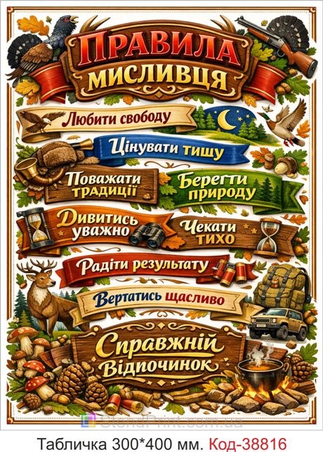 Постер мисливця правила декор для кімнати мисливця