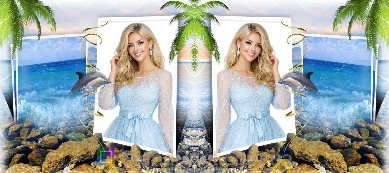 Кружка з фото морський пейзаж, дельфін — замовити