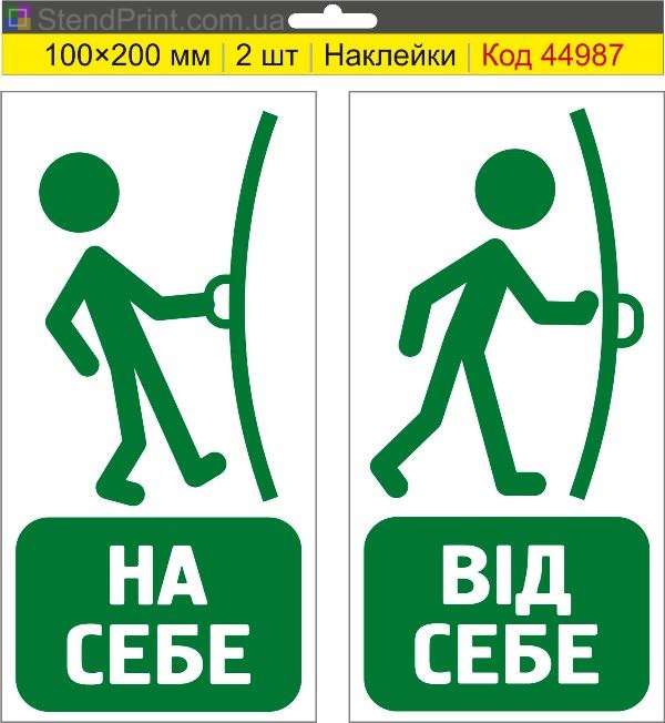 Вказівник «На себе / Від себе» для відкривання дверей