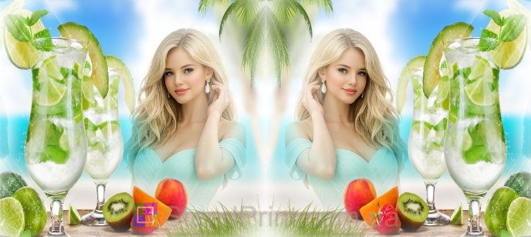 Кружка с фото морской пейзаж коктейли летний дизайн заказать