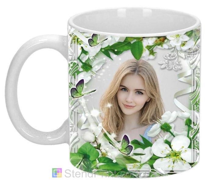 Чашка з фото квітуча вишня метелики весна замовити