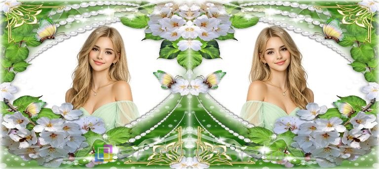 Кружка с фото коллаж цветы жемчуг весна заказать