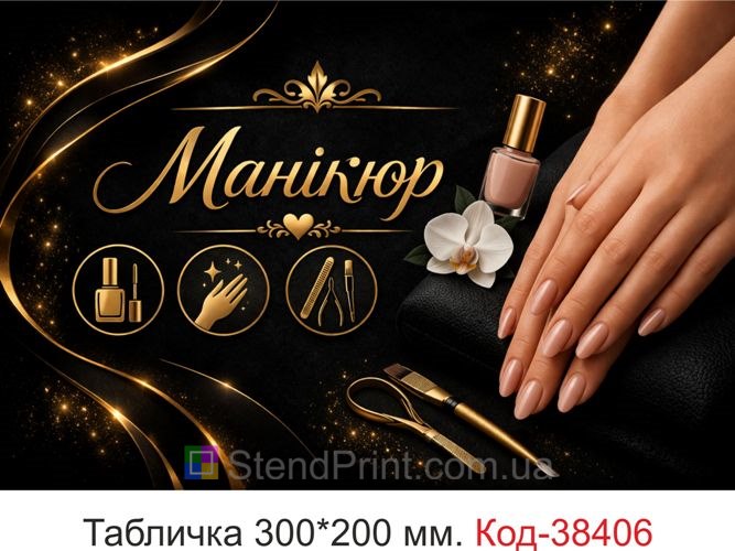 Вивіска Манікюр чорний дизайн для кабінету купити
