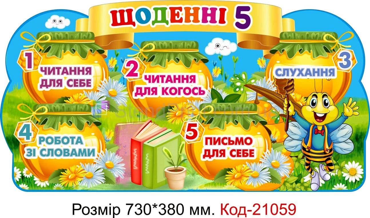 Стенд для класу настінний "Щоденні 5" Код-21059