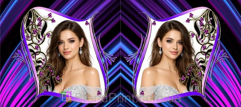 Кружка з фото для дівчини — неоновий фіолетовий дизайн, подарунок, замовити