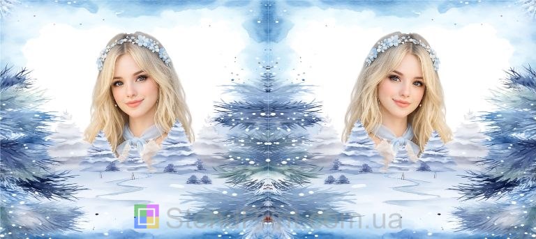 Чашка з фото зимовий подарунок для дівчини фоточашка зі сніжним лісом