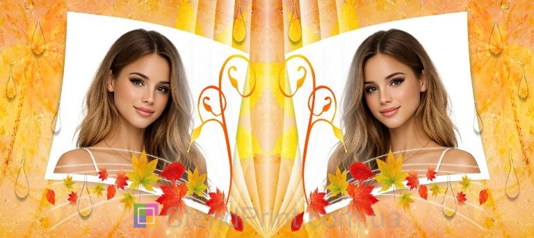 Чашка з фото осінній подарунок для дівчини — фоточашка з кленовим листям