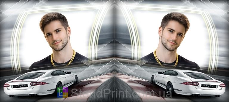 Чашка з фото на подарунок чоловіку з автомобілем Jaguar