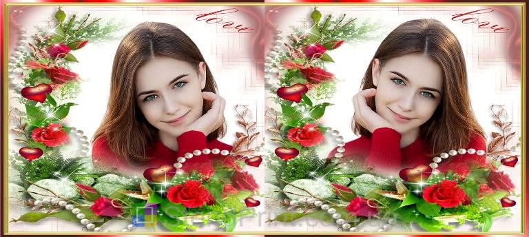 Чашка з фото, квітами та сердечками — подарунок кохання