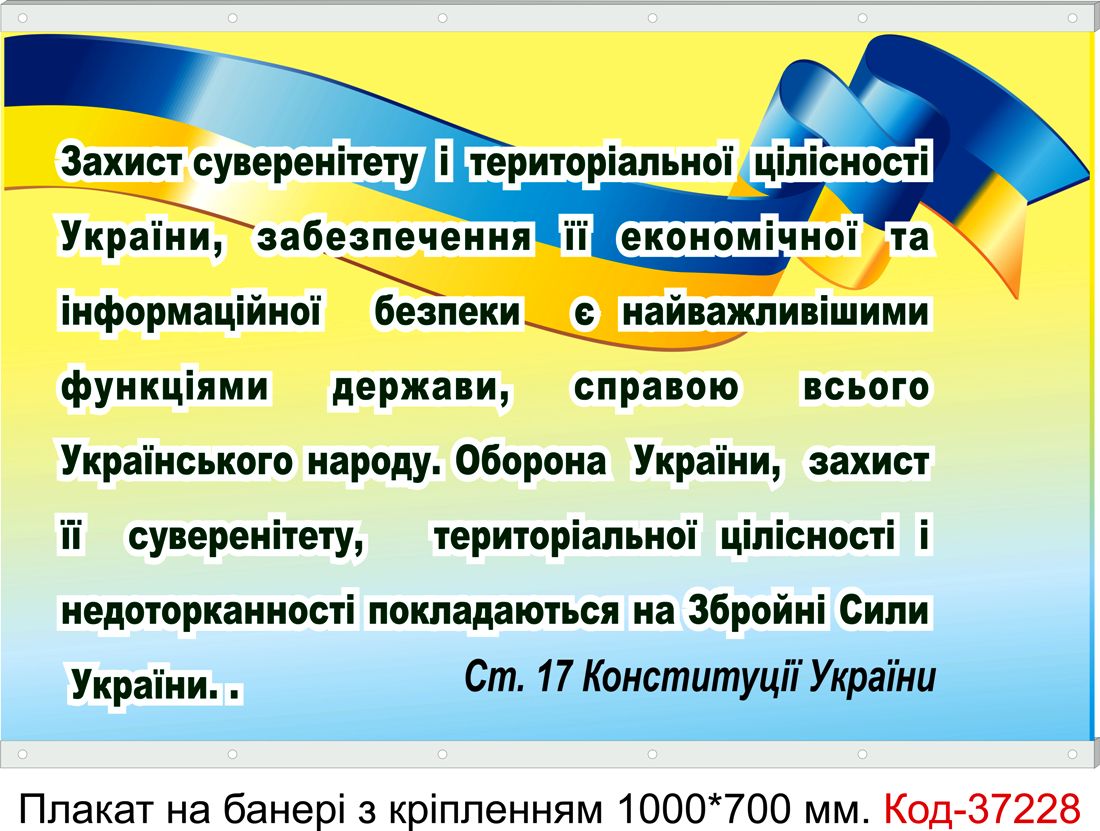 Плакат на банері з направляючими "Захист України"