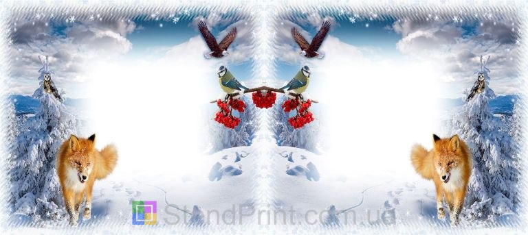 Чашка с фото зимний лес с лисичкой и птичками персональная печать фото на чашке заказать онлайн