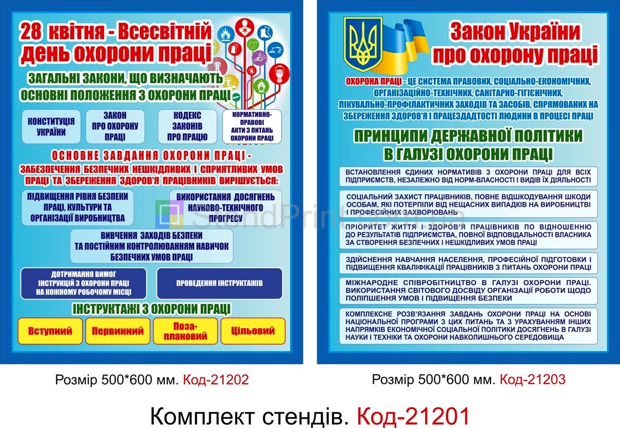 Комплект стендів "Охорона праці" Код-21201