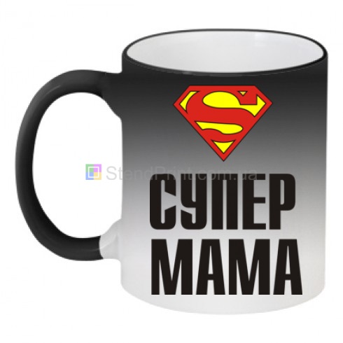 Чашка кружка хамелеон "SUPER МАМА"