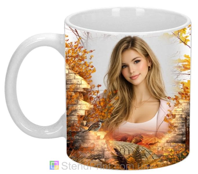 Кружка с фото осенняя архитектура и природа персональная печать на кружке