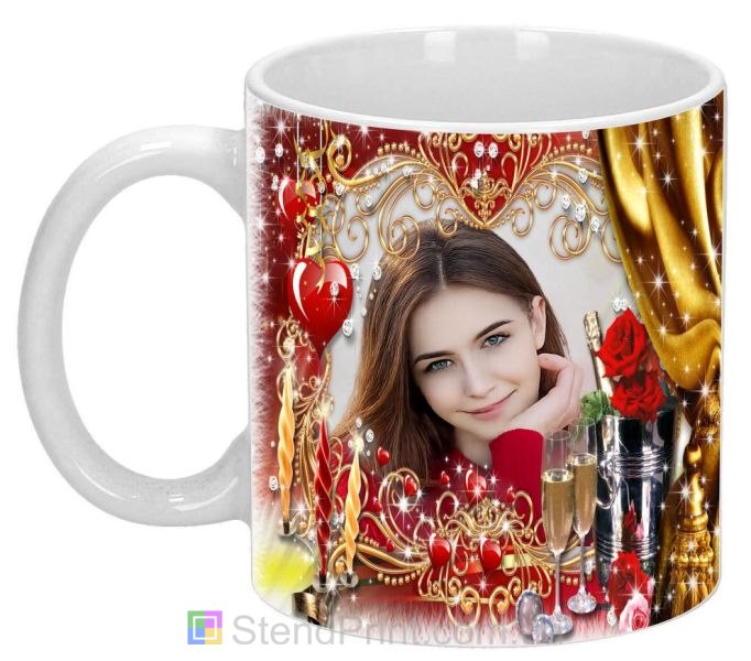 Кружка з фото та серцями — зізнання в коханні