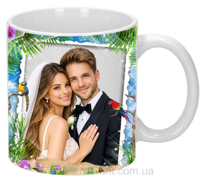 Кружка з фото морський стиль, папуги, екзотика — замовити