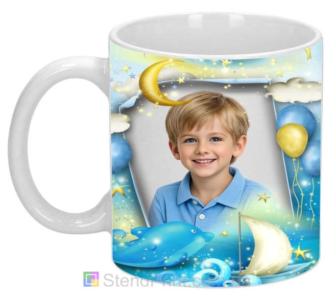 Детская чашка с фото ночное небо звёзды и луна