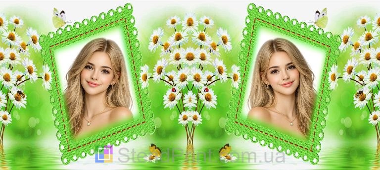 Чашка с фото для девушки с ромашками заказать нежный подарок