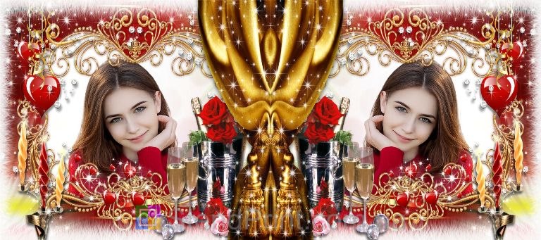 Кружка з фото та серцями — зізнання в коханні