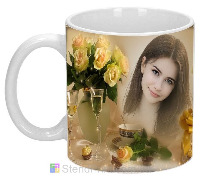 Кружка с фото и розами — романтический подарок любимой
