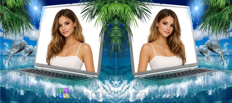 Кружка с фото дельфины морской пейзаж фоторамка ноутбук заказать