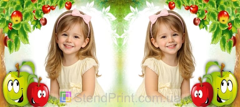 Дитяча кружка з фото яблучка та яблуня