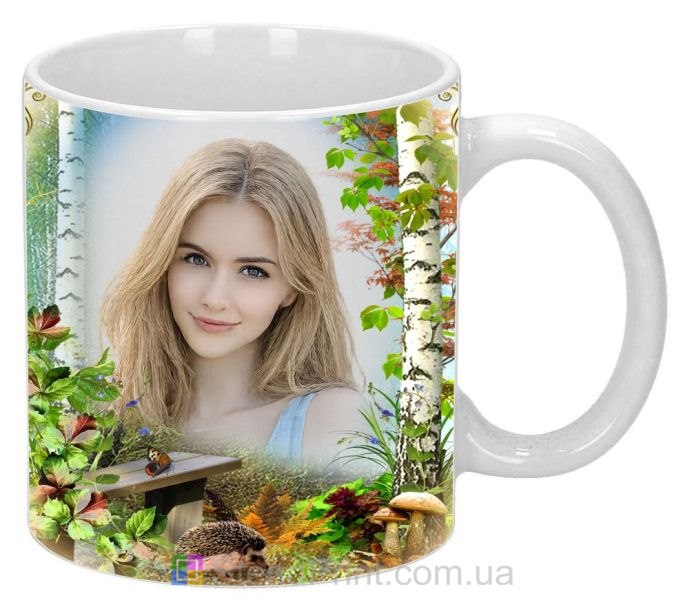 Чашка з фото осінь гриби та їжачок замовити