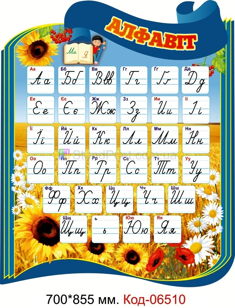 Плакат Український алфавіт для оформлення класу в початковій школі
