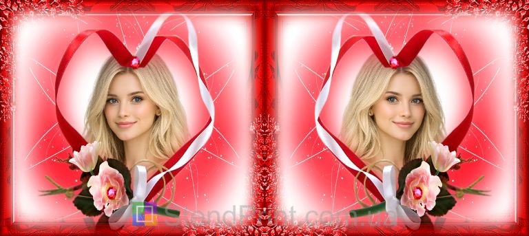 Чашка с фото с сердцем и цветами романтический подарок заказать онлайн