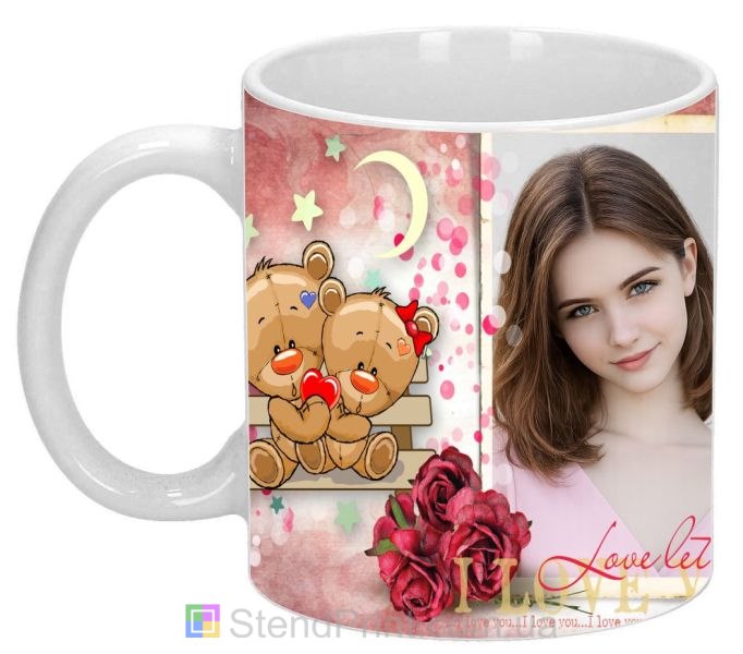 Чашка з фото та ведмедиками Тедді — милий подарунок коханій