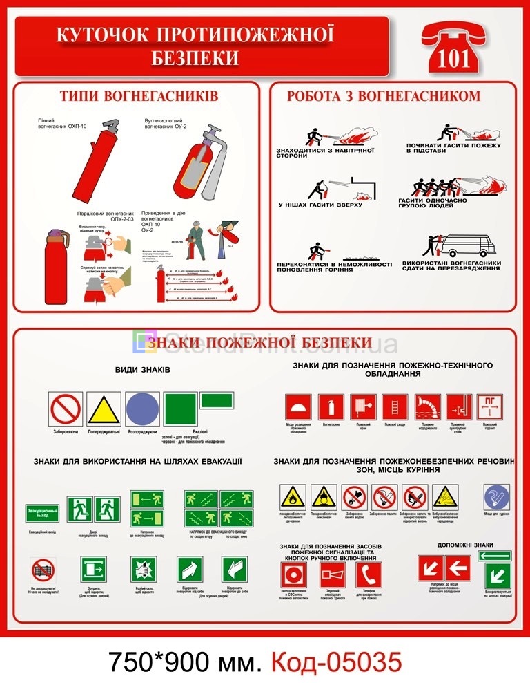 Уголок пожарной безопасности Код-05035