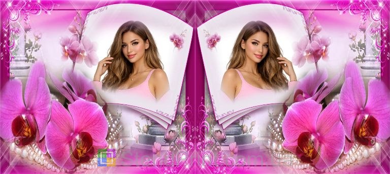 Кружка с фото орхидеи и жемчуг элегантный подарок заказать фотопечать