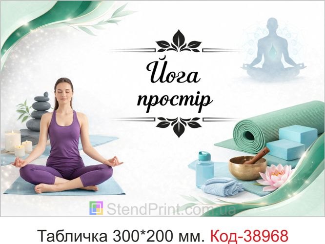 Вивіска Йога простір для студії йоги купити онлайн