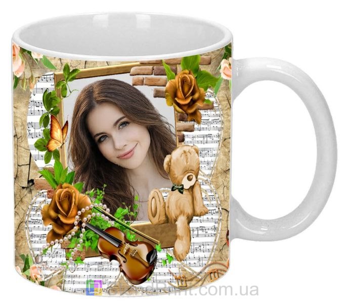 Чашка з фото та скрипкою — романтичний подарунок з настроєм