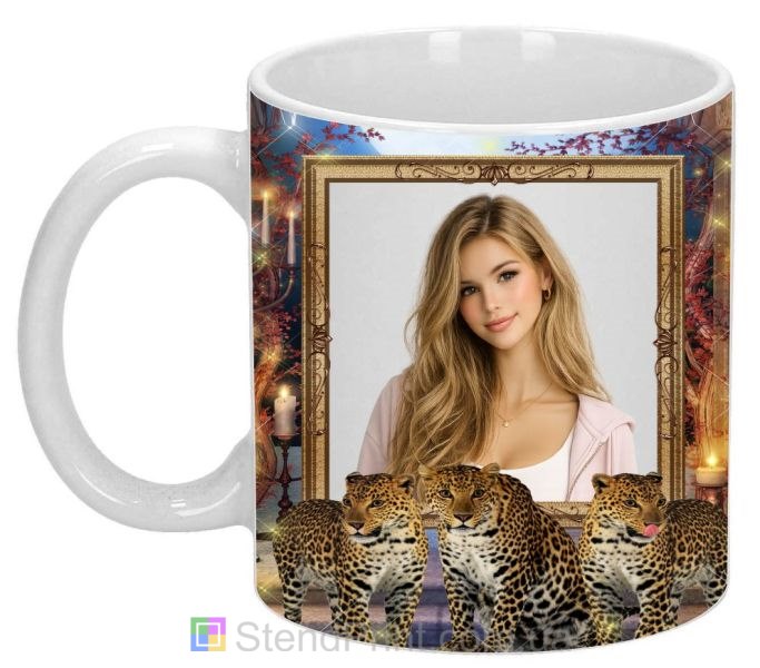 Кружка з фото леопарди свічки старовинна будівля замовити