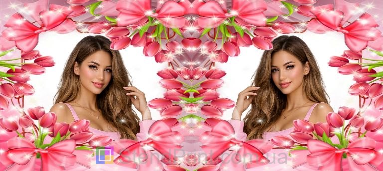 Чашка з фото для дівчини з тюльпанами ніжний подарунок замовити