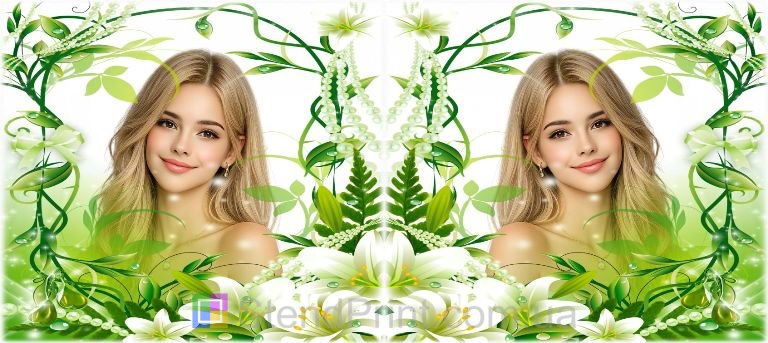 Кружка з фото для дівчини з білими ліліями ніжний подарунок замовити