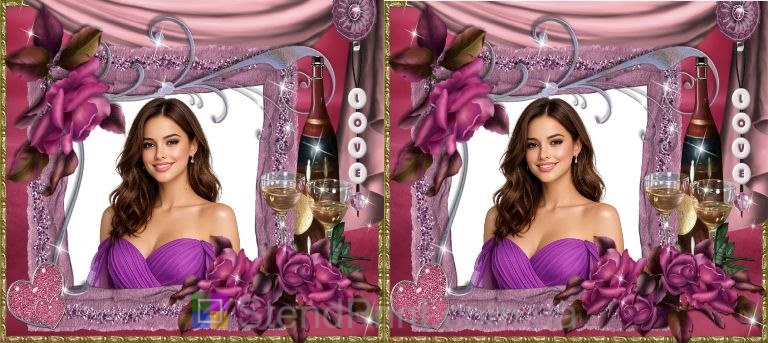 Чашка з фото з трояндами та шампанським романтичний подарунок коханій замовити