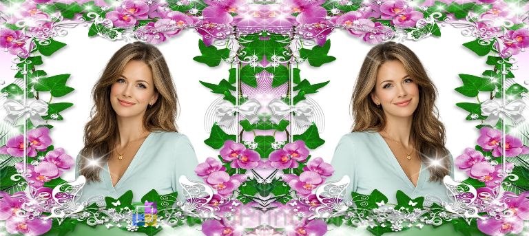 Чашка з фото орхідеї та зелень зі своїм фото замовити