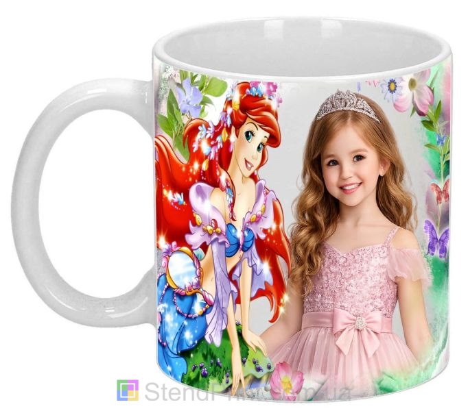 Дитяча кружка з фото морська русалонька для дівчаток