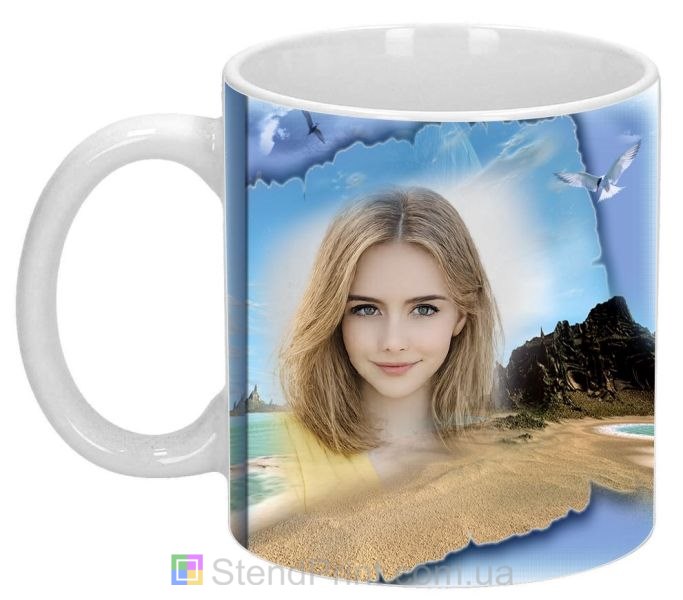 Кружка з фото піщана коса, морське узбережжя — замовити
