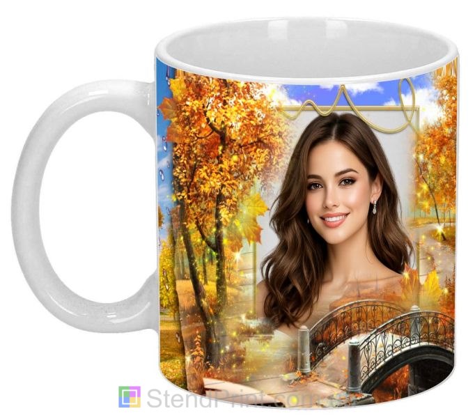 Кружка з фото осінній парк — подарунок для дівчини або подруги